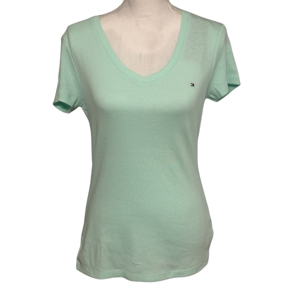 Tommy Hilfiger Women's Mint Green V-Neck Tee NWT